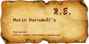 Matin Barnabás névjegykártya